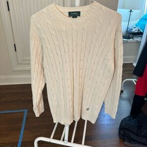 Ralph Lauren Men’s Cream Cable Sweater - Medium
